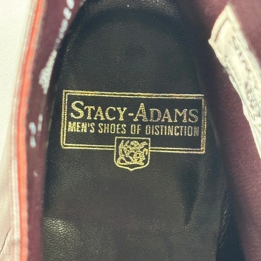 Stacy Adams Madison Boots Mens 12D Burgundy Leather Cap Toe Dress Heritage VTG